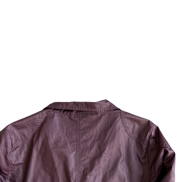 BANANA REPUBLIC Womens Utility Jacket Size M Waxed Coated Canvas Burgundy VTG - Picture 8 of 16